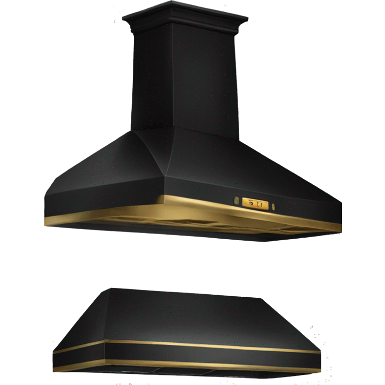 Black range hood with brass straps emoji