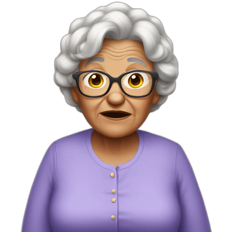 Overpowered grandma emoji