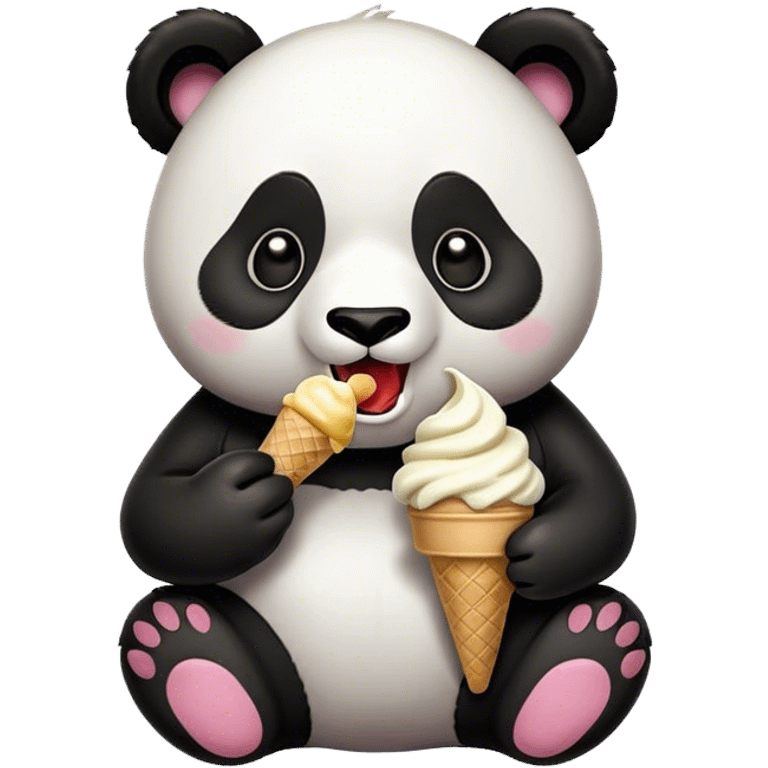 Panda eating ice cream emoji