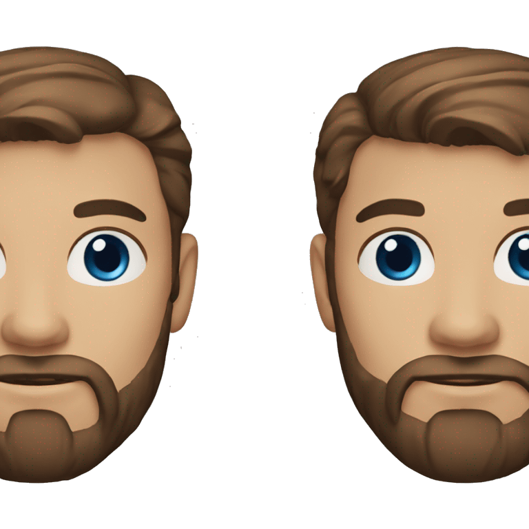 39 year old man brown hair blue eyes and a beard emoji