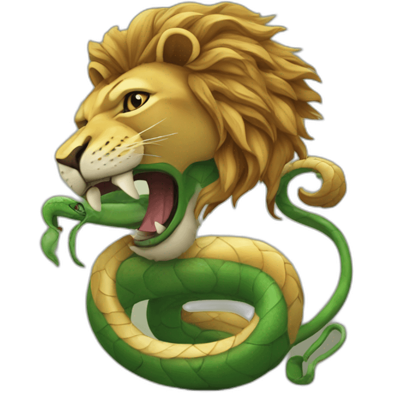 Un serpent sur un lion emoji