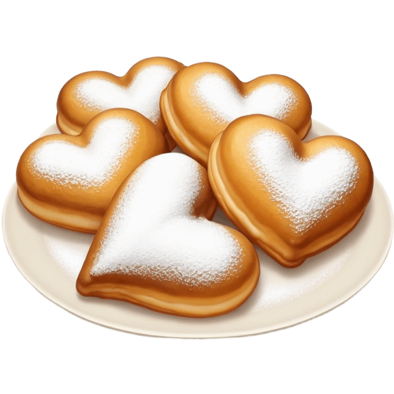 Heart-shaped beignets emoji