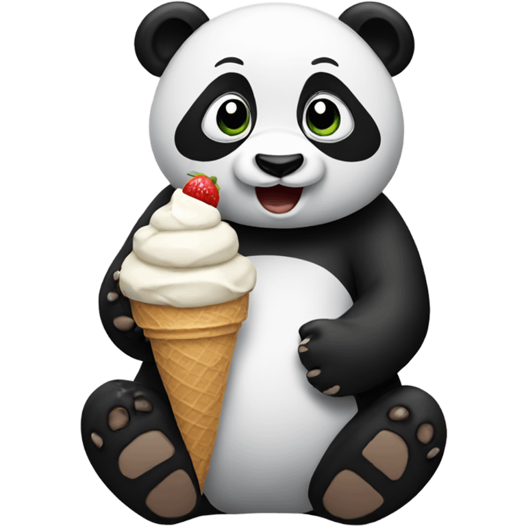 Panda eating ice cream emoji