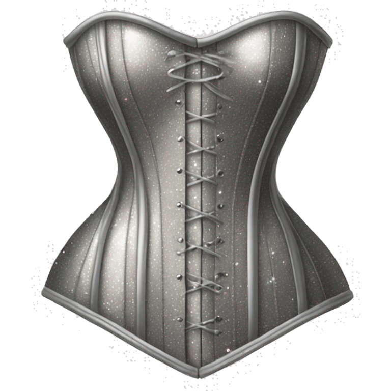 Shine and glitter silver corset emoji