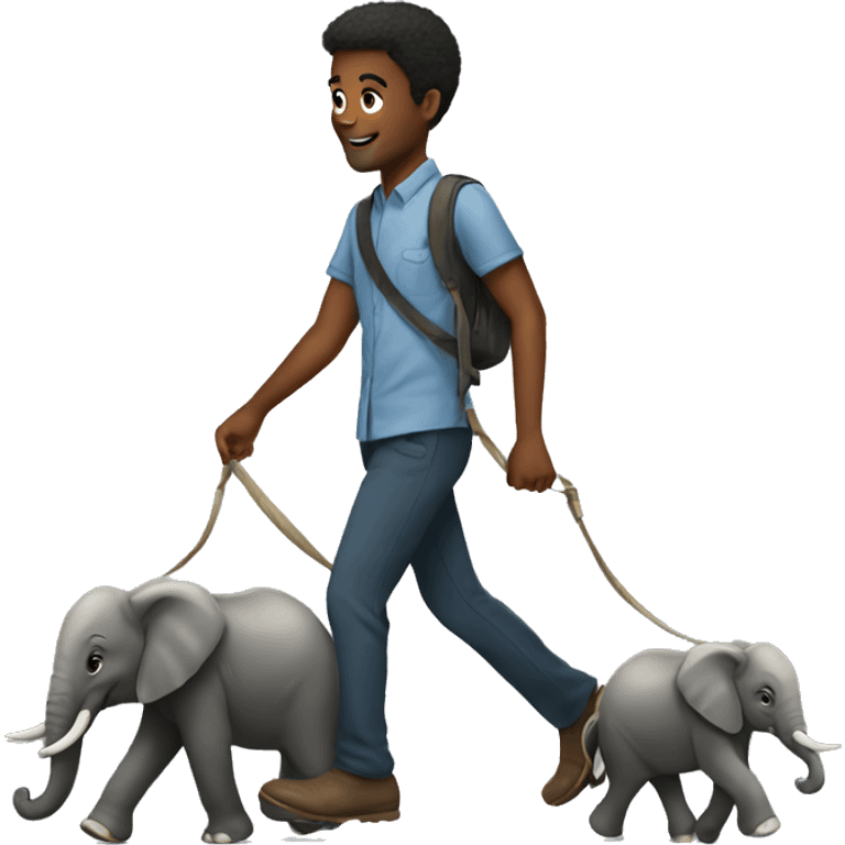 Walking with elephants emoji