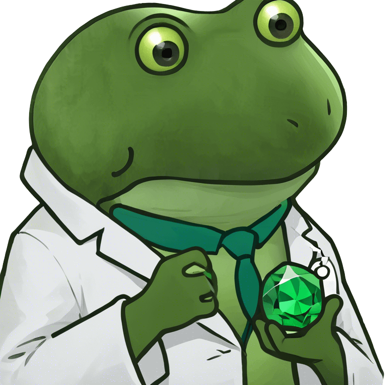 bufo doctor holding a green gem emoji