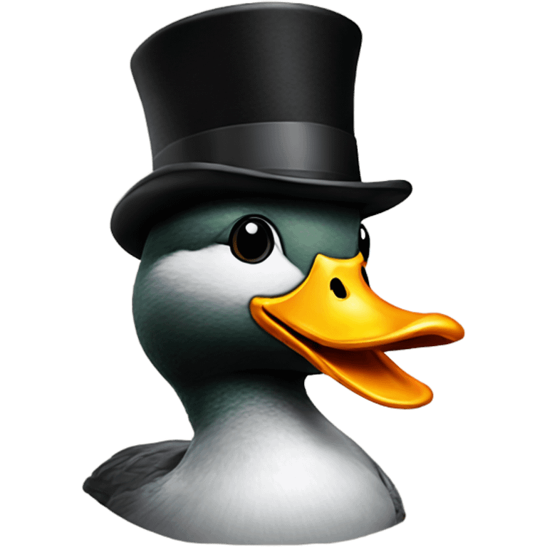 Duck with a top hat  emoji