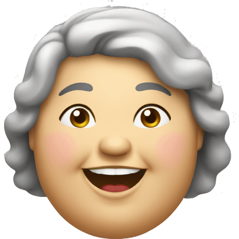 happy fat woman emoji