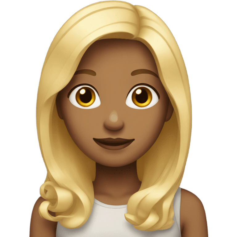 girl blond hair whit blond emoji