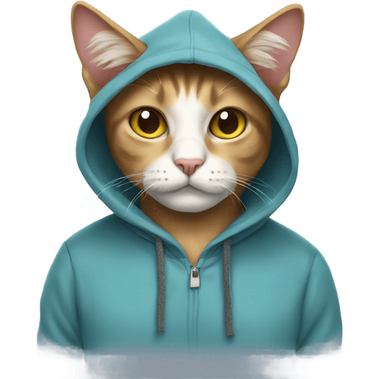 Cat wearing a hoodie emoji