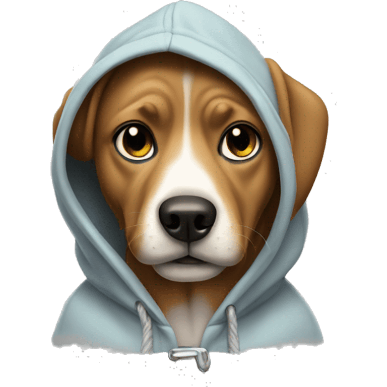 Dog wearing a hoodie  emoji