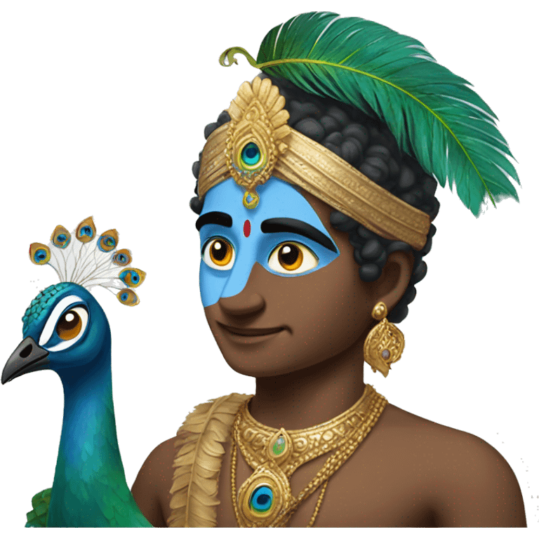 Krishna with peacock feather  emoji