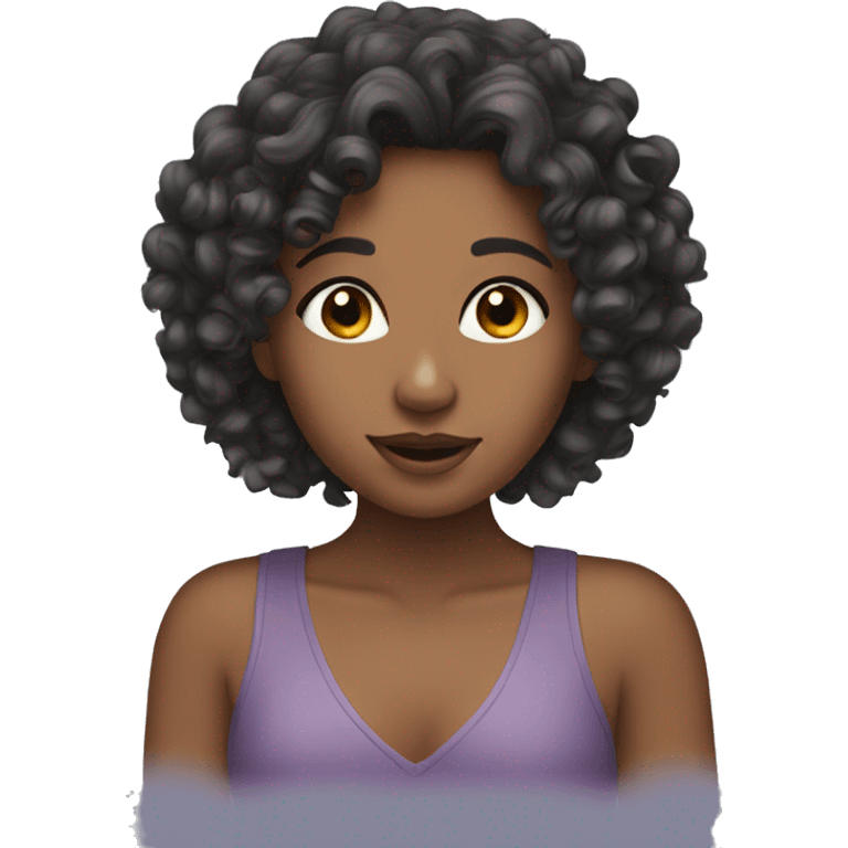 Curly hair girl with hair products  emoji