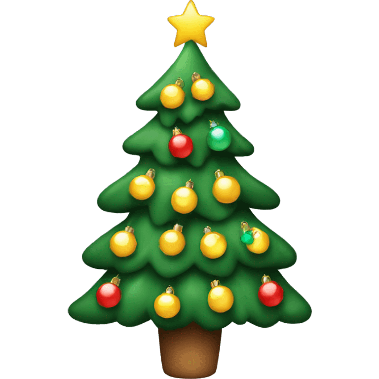 Christmas tree with lights and decoratrion emoji