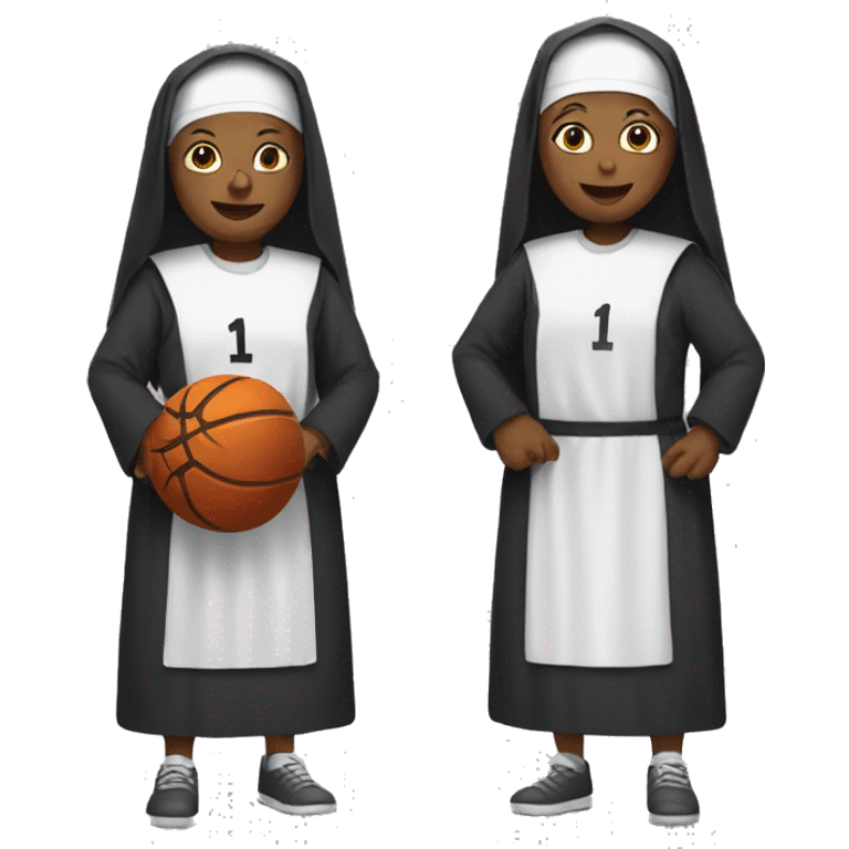 Two nuns playing basketball emoji