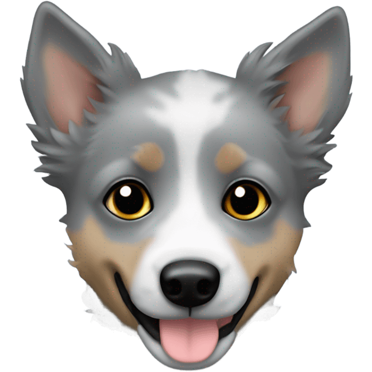 All Grey heeler puppy with wiry hair emoji