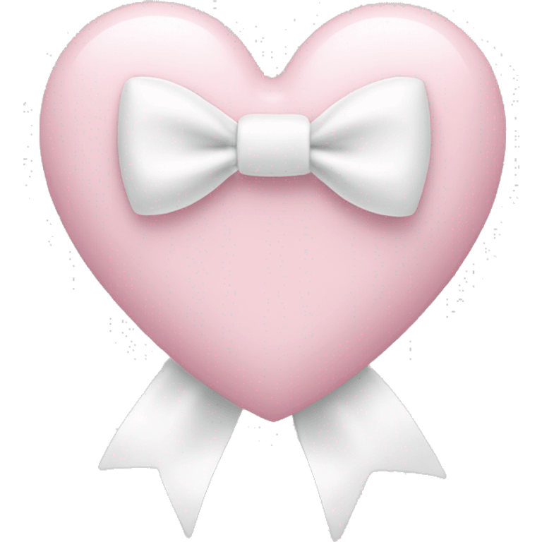 Pastel pink heart with white bow emoji