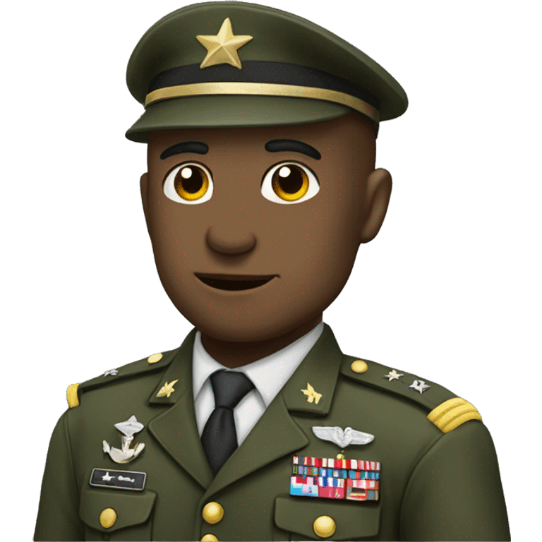 Military commander that uses laptop and salutes emoji