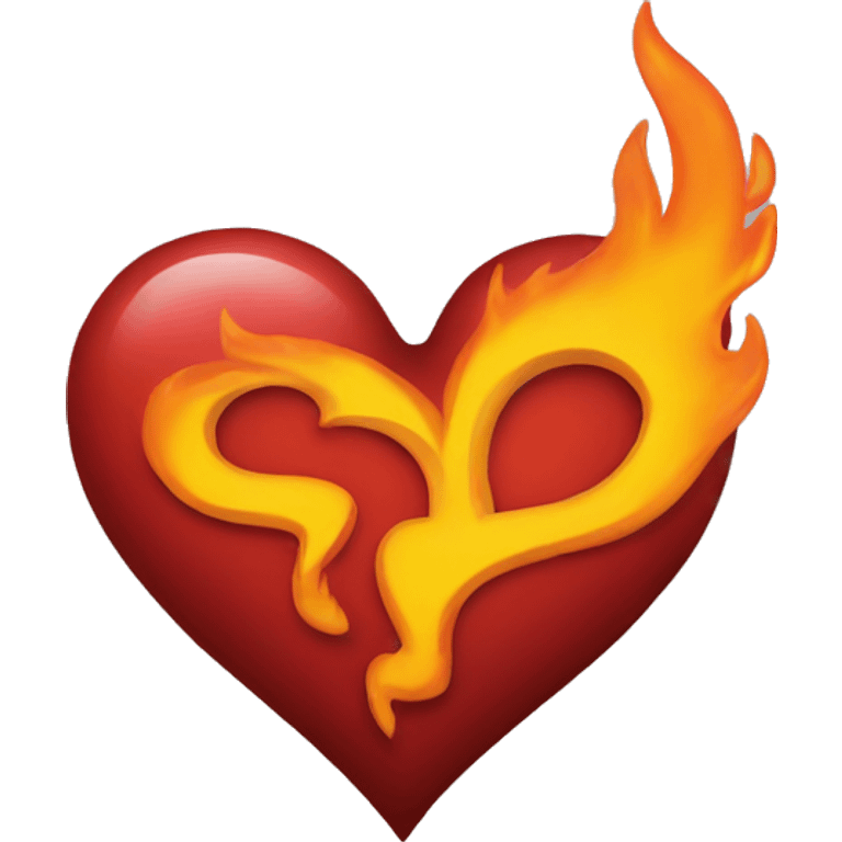 Heart with flames emoji