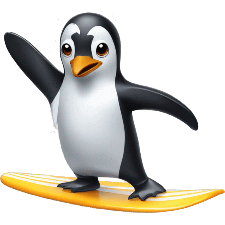 Penguin surfing  emoji