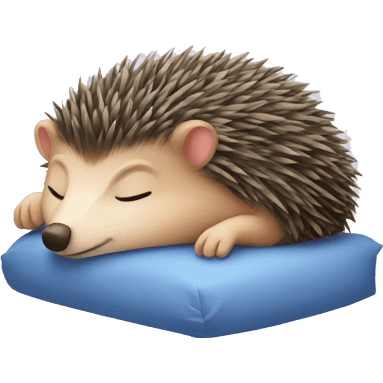 hedgehog sleeping with goodnight emoji