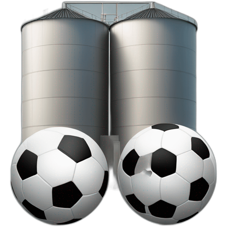 two-soccer-balls-in-front-of-a-silo emoji