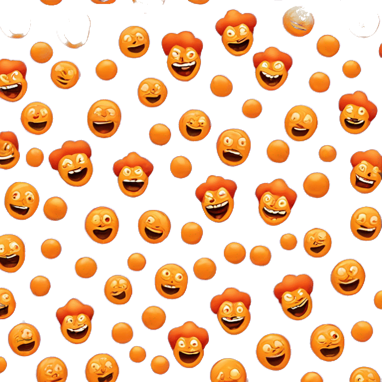 Crazy clown With orange and evil smile  emoji