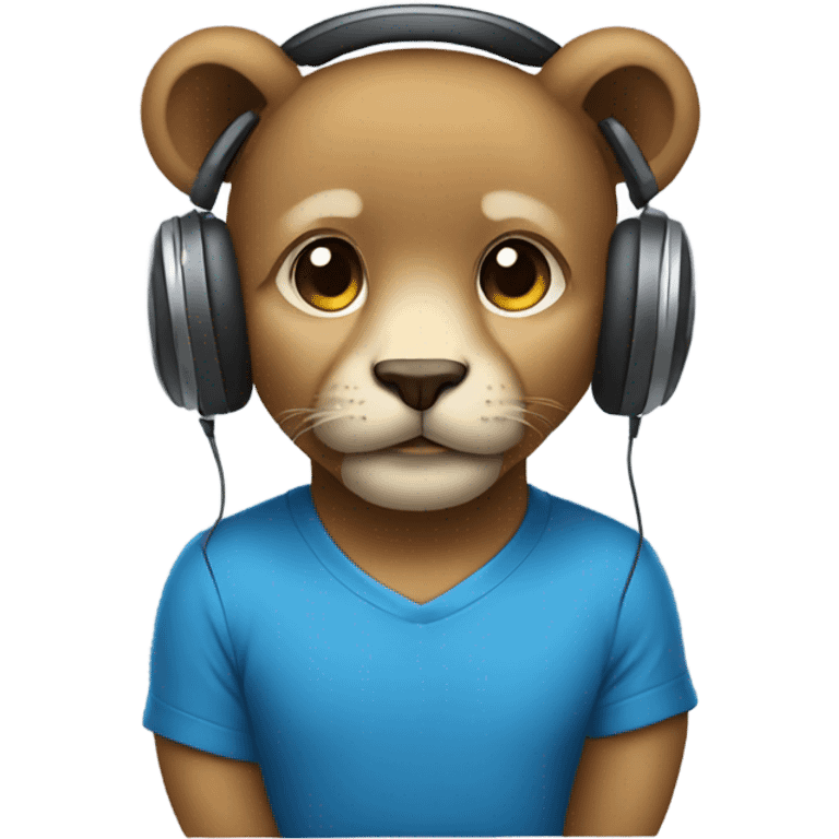 A cub wearing headphones  emoji