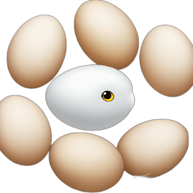 just a large eagle egg together with several smaller chicken eggs in a nest emoji