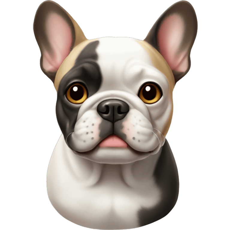 French bulldog of three colors emoji