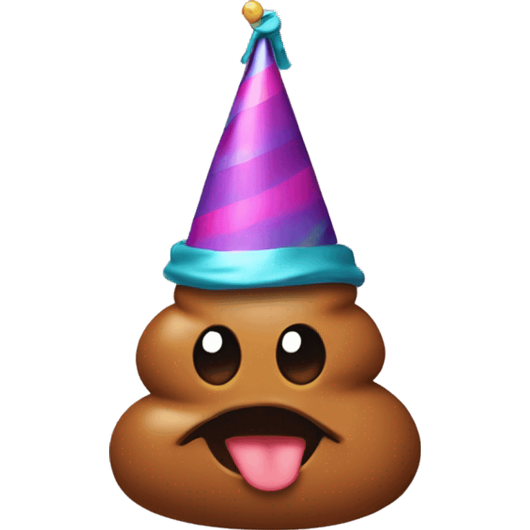 A poop with a party hat emoji