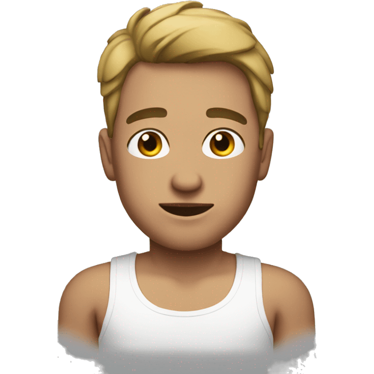 male in white tank top emoji