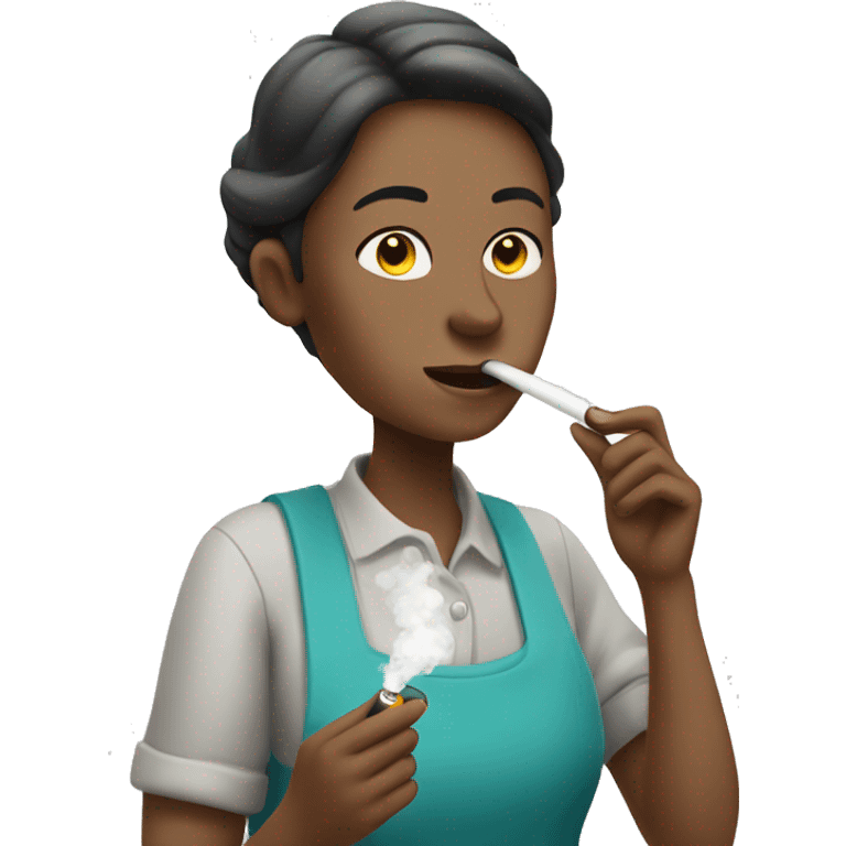 housekeeper smoking a vape emoji