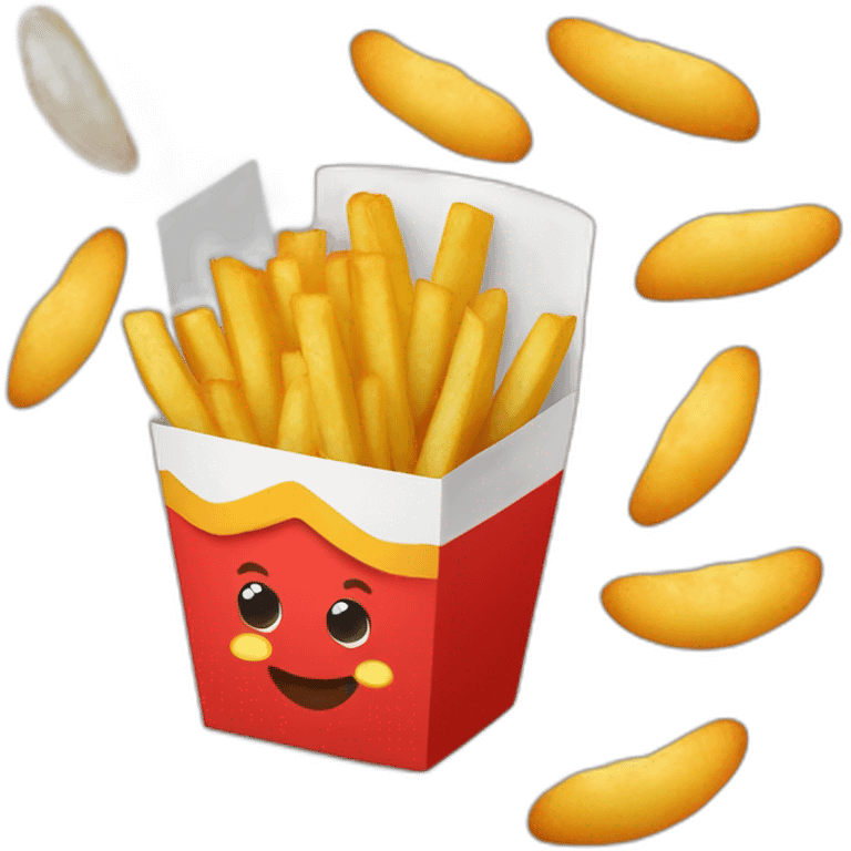 french fry box with croissants emoji