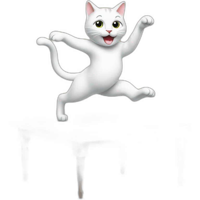 dancing cat on table emoji