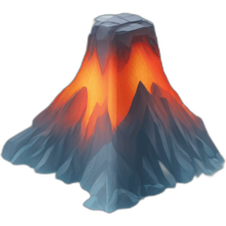 valcano on glass cube emoji