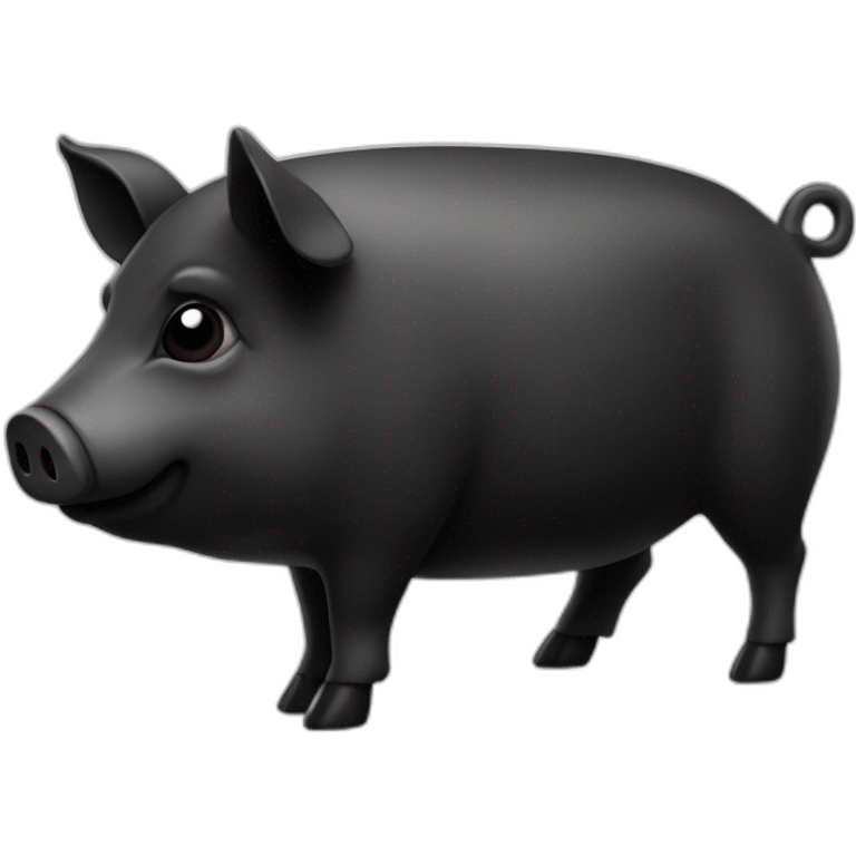 Noir sur un cochon emoji