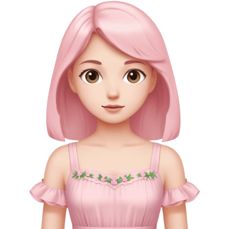 pastel pink spring dress short emoji