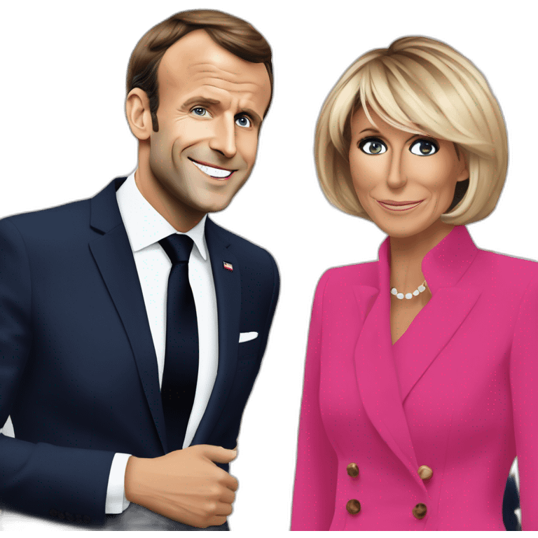 Emmanuel Macron sur Brigitte Macron emoji