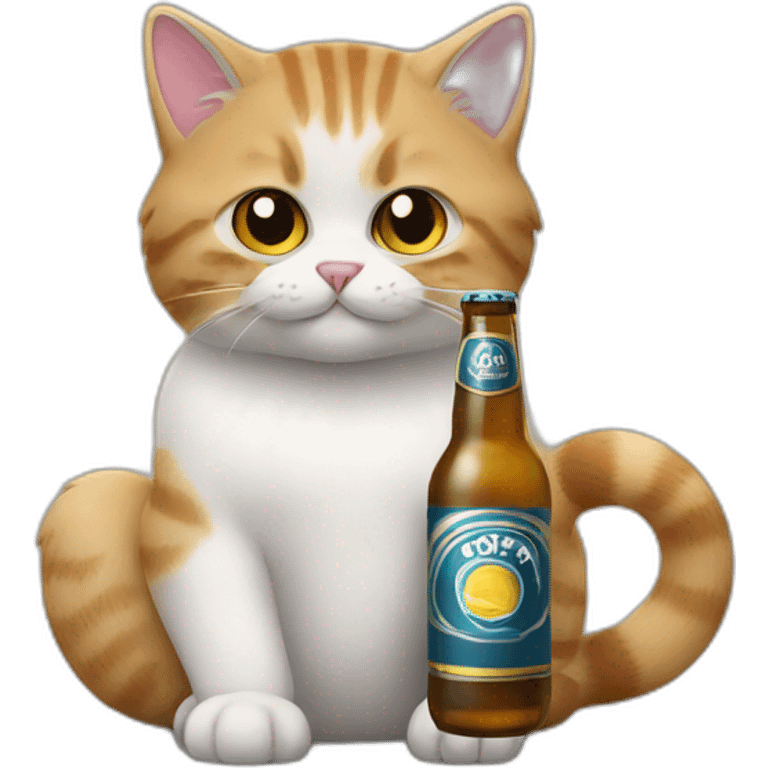 A british cat holding beer cap emoji