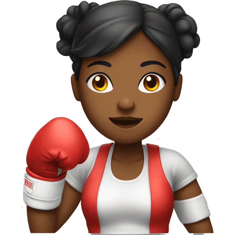 A black woman with boxing gloves emoji