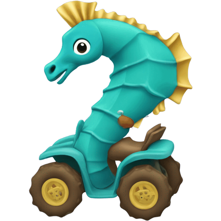 Seahorse riding a quad  emoji