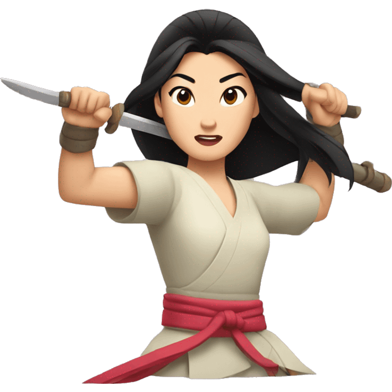 Mulan fighting  emoji