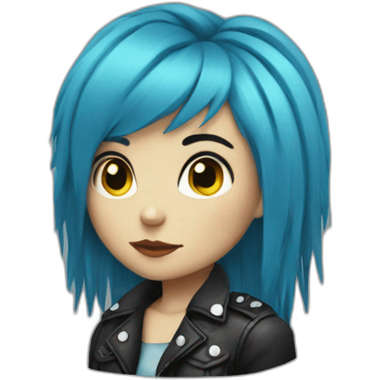 Blue hair punk girl emoji