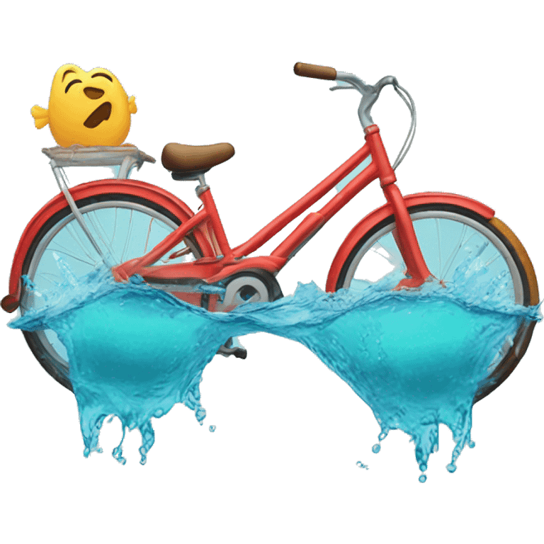 a bike with flippers in water emoji