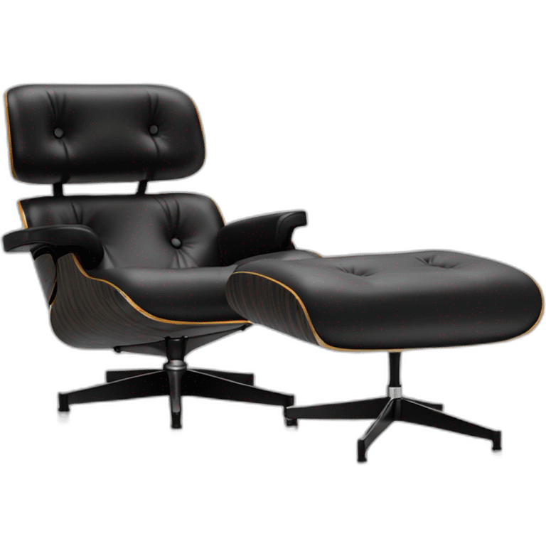 black eames lounge chair with ottoman emoji