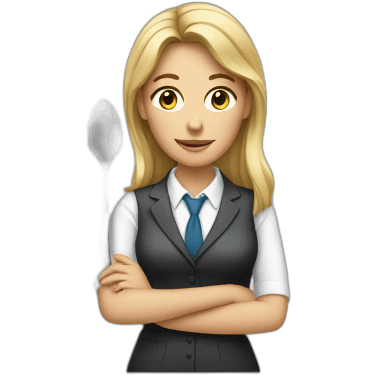 secretary with a spoon emoji