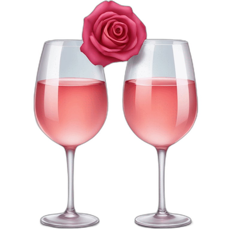 Two glasses of rose wine are clinking emoji