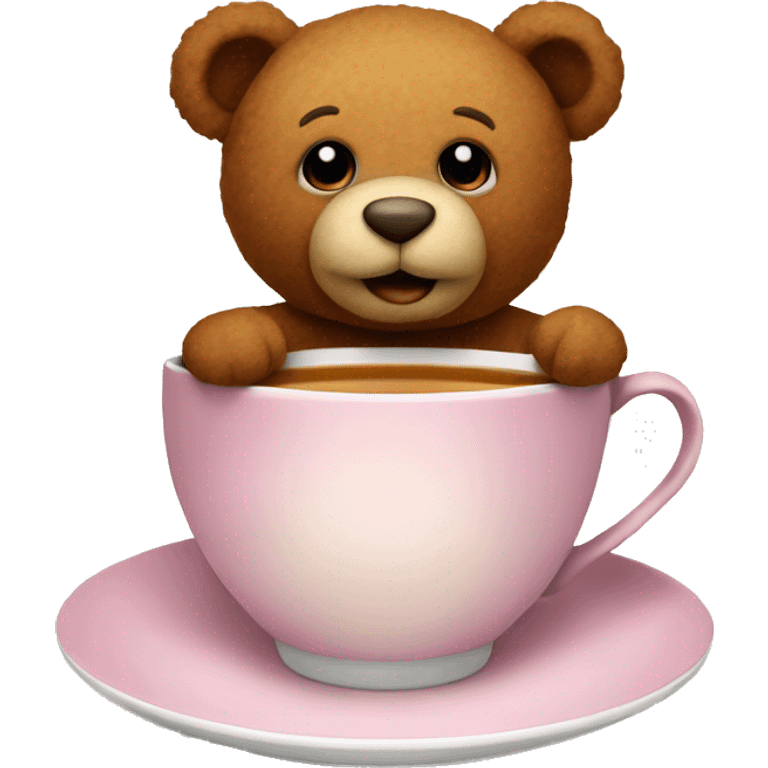 Teddy sitting in a tea cup emoji