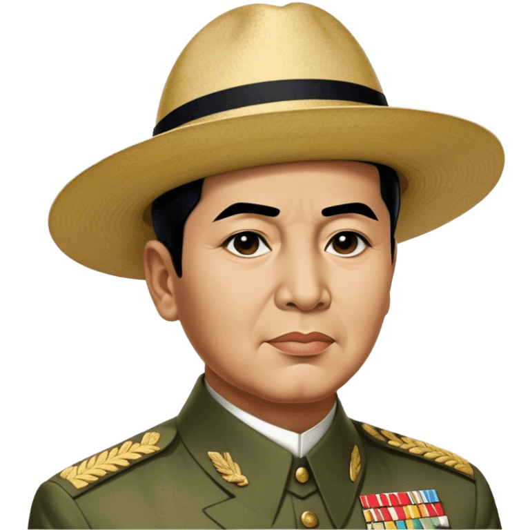 ​Cinematic Realistic Portrait of Sukarno, depicted in a lifelike, realistic style based on his iconic portrait, showcasing his thoughtful, charismatic expression in period attire, rendered with detailed textures and warm, evocative lighting that captures his pioneering spirit and national pride, emoji